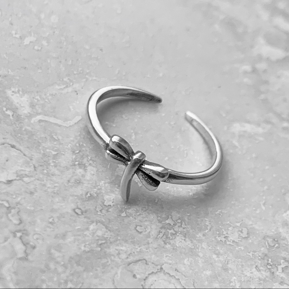 Sterling Silver Tiny Dragonfly Toe Ring - image 3
